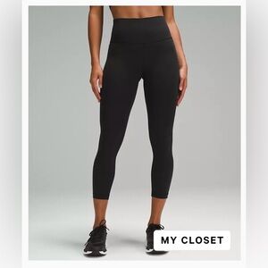 Lululemon Wunder Train High-rise Crop 23", size 4 in Black